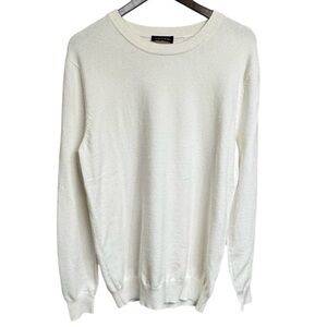 Tahari Women’s Cream Crew Neck Long Sleeve Knit Sweater Size M